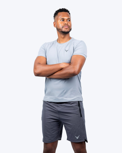 BELVS Ice Grey Performance Top — moisture-wicking men’s gym wear