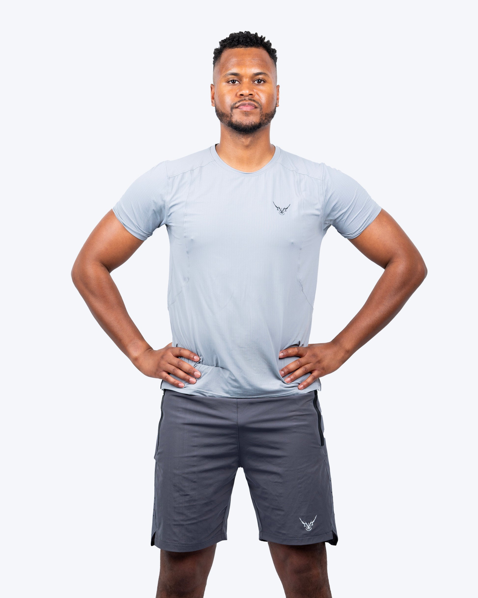BELVS Men’s Ice Grey Performance Top — lightweight gym training top