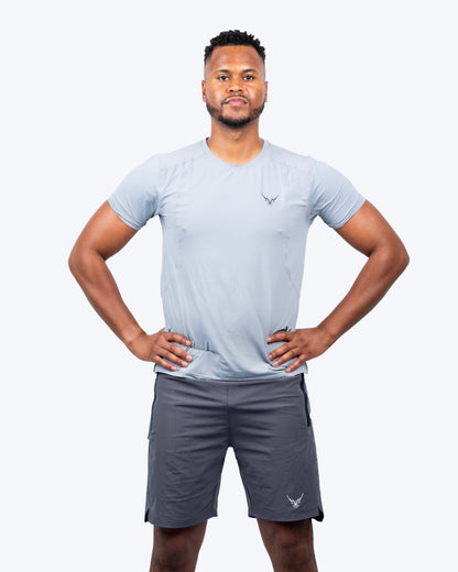 BELVS Men’s Ice Grey Performance Top — lightweight gym training top